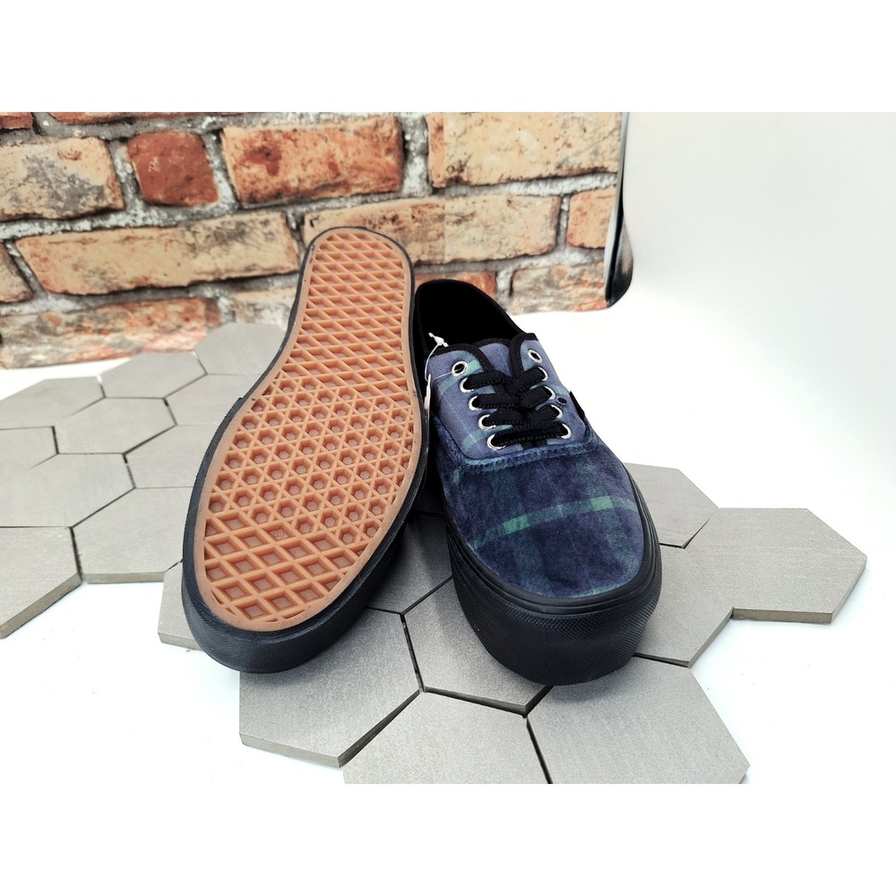 VANS Authentic Stackform Velvet Plaid Blue School Girl Platform Women's Size 9.5 - Picture 3 of 9